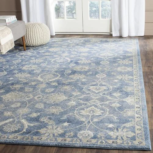 Détail de Tapis de Salon Rectangulaire Safavieh Corina, Polypropylène, Bleu Beige