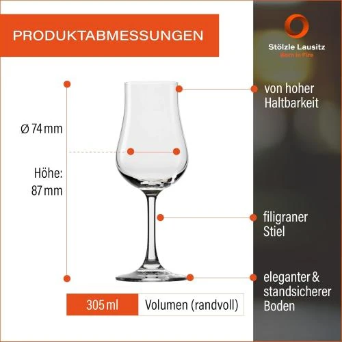 Zoom sur Verres à whisky Stolzle Lausitz, set de 6, cristal incassable