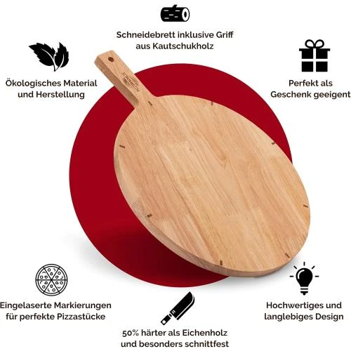 Zoom sur Assiettes à pizza bois, planche découpe ronde, accessoires cuisine