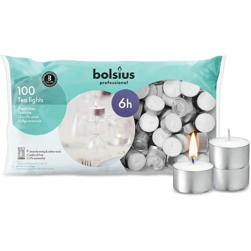 Bougies Chauffe Plat Non Parfumées 6 Heures, Blanches - Vue principale