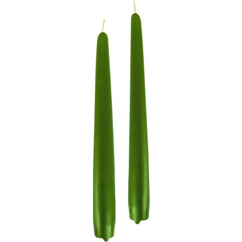 Zoom sur Bougies Coniques Vert Mousse, 10 pièces, Risth 56213