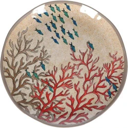 Assiettes plates 2 pièces, mélamine beige, Sea Life