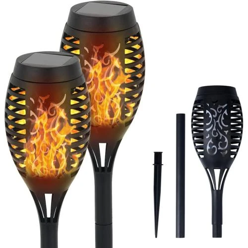 Lampe Solaire Flamme Extérieure, 2 Pack Torches LED - Vue principale
