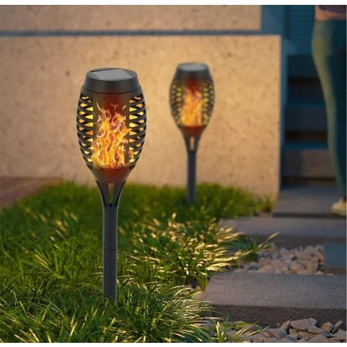 Détail de Lampe Solaire Flamme Extérieure, 2 Pack Torches LED