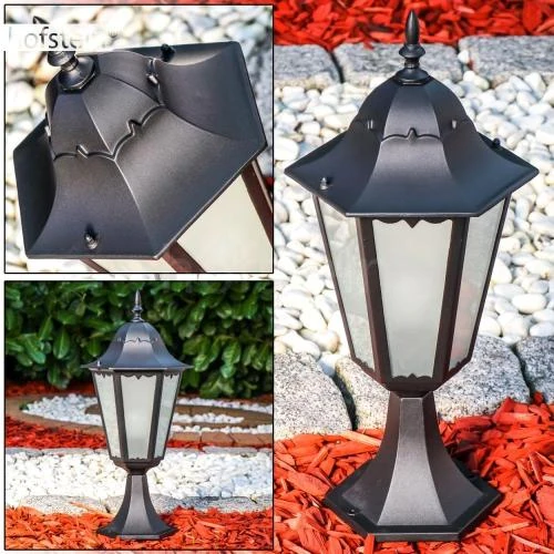 Détail de Lampe extérieure Hofstein, look antique, noir mat, verre dépoli