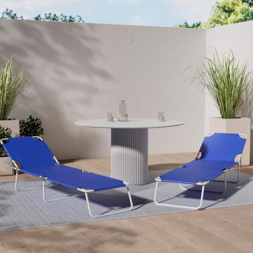 Présentation de Lit de Poker Metal Bleu, Greenbee by Stiliac en situation