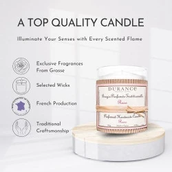 Bougie parfumée Ambre Précieux, Durance, senteur luxueuse en situation