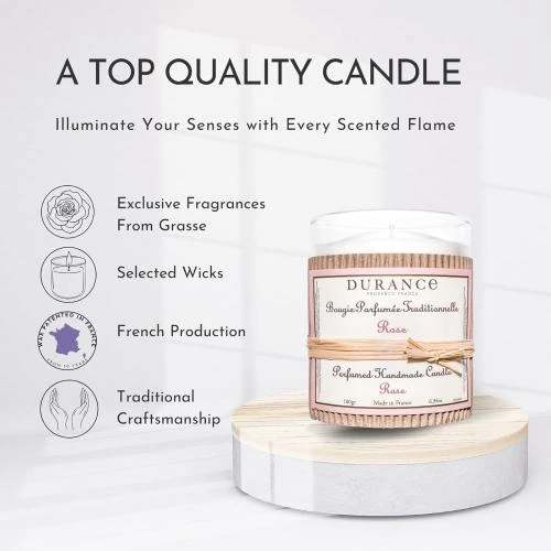 Détail de Bougie parfumée Ambre Précieux, Durance, senteur luxueuse