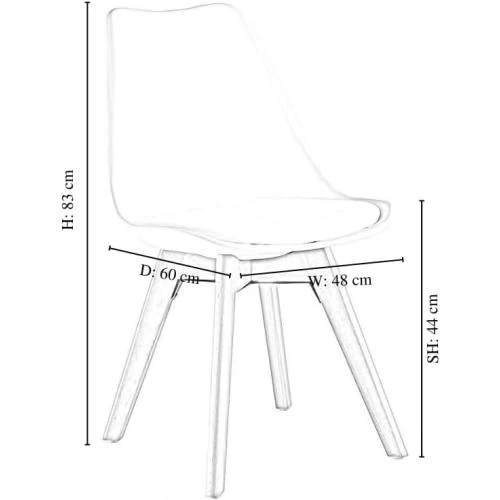 Zoom sur Chaise Salle à Manger Lorenzo, Plastique, Gris