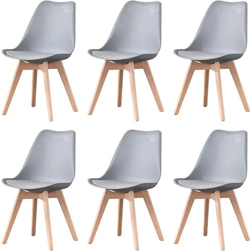 Chaise Salle à Manger Lorenzo, Plastique, Gris - Vue principale