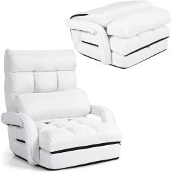 Chauffeuse Convertible Adulte, Accoudoirs, Coussins, Dossier Réglable