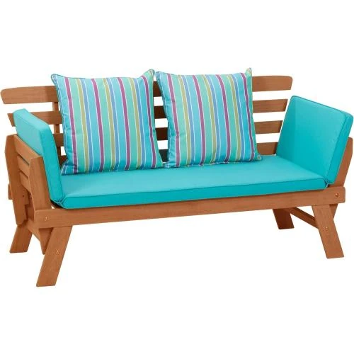 Zoom sur Banc en bois extérieur Greemotion, canapé modulable jardin