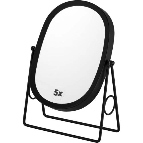 Miroir maquillage double face grossissant 360° noir - Vue principale