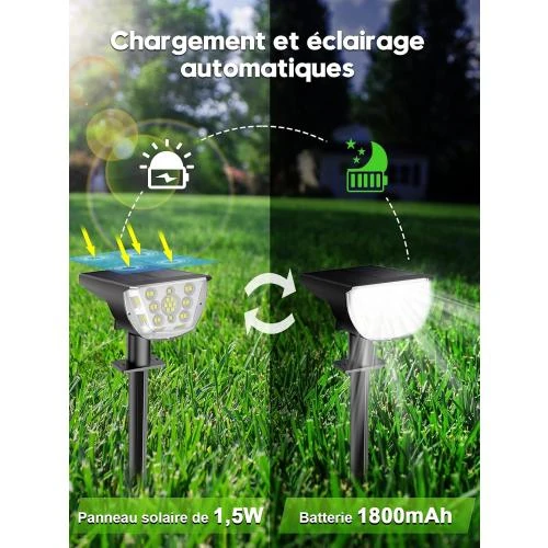Zoom sur Lampe Solaire Extérieur Jardin SIGRILL, IP65, 33LED