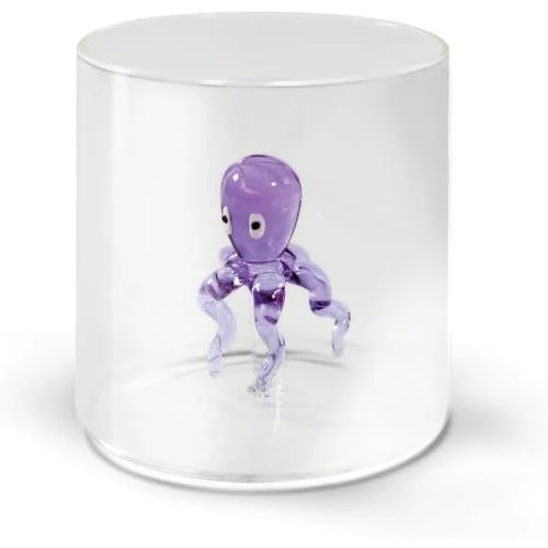 Verre borosilicate 250 ml, décoration polype, design élégant - Vue principale