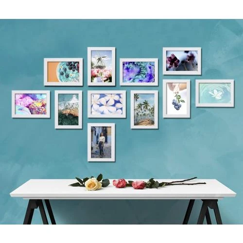 Zoom sur Cadre Photo Résine Acrylique Blanc, Design Élégant