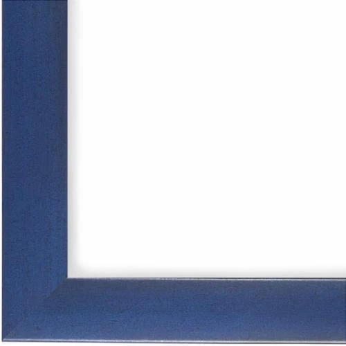 Zoom sur Cadre photo bois sur mesure, bleu foncé, verre antireflet
