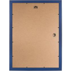 Cadre photo bois sur mesure, bleu foncé, verre antireflet en situation