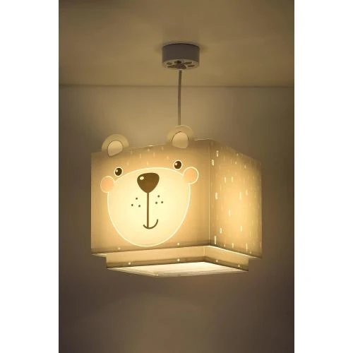 Zoom sur Lampe Suspension Enfant Little Teddy Ours Animaux Gris