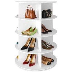 Lazy Susan SpaceAid Étagère Rotative 4 Niveaux pour Chaussures et Sacs