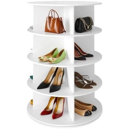 Lazy Susan SpaceAid Étagère Rotative 4 Niveaux pour Chaussures et Sacs - Vue principale