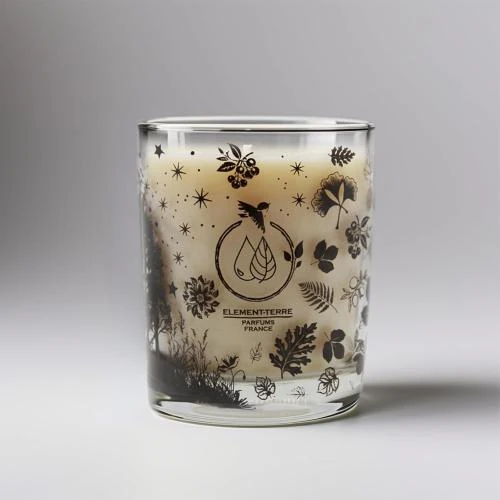 Zoom sur Bougie Parfumée Element Terre, Crème Brûlée, 50h