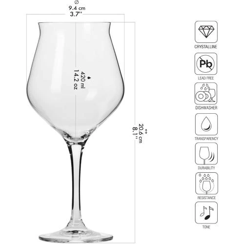Zoom sur Krosno Verres à Bière Craft, Lot 6, Coffret Dégustation