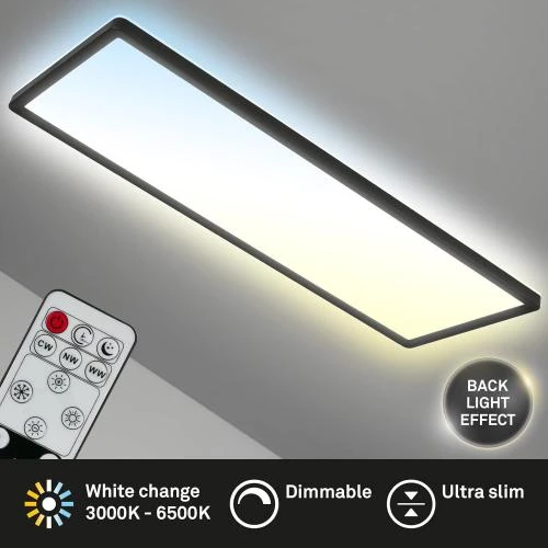 Détail de Plafonnier LED CCT Noir, Ultra Plat, Télécommande, Variable