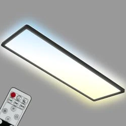 Plafonnier LED CCT Noir, Ultra Plat, Télécommande, Variable