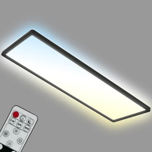 Plafonnier LED CCT Noir, Ultra Plat, Télécommande, Variable - Vue principale