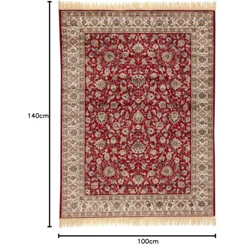 Détail de Tapis Farshian Hereke Rouge, Qualité Artisanale