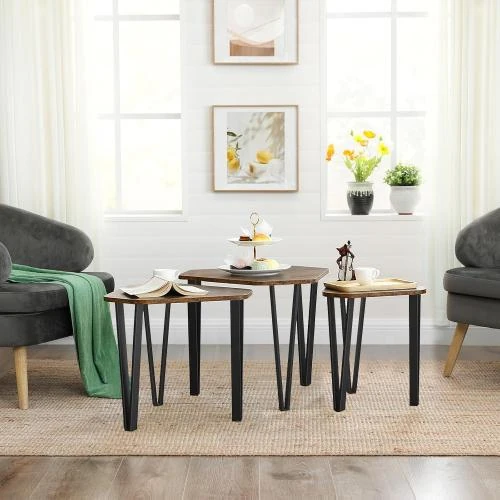 Zoom sur Tables Gigognes VASAGLE pour Salon - Style Industriel Robuste
