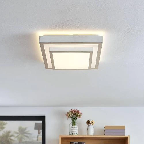 Zoom sur Plafonnier LED Moderne Gris Métal Lindby, Éclairage Intérieur