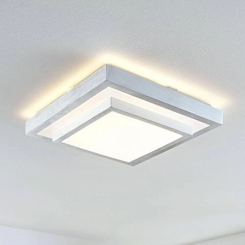 Détail de Plafonnier LED Moderne Gris Métal Lindby, Éclairage Intérieur