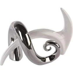 Sculpture Duo GILDE Noble Argent Blanc Casablanca
