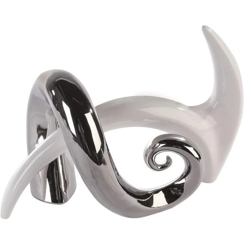 Sculpture Duo GILDE Noble Argent Blanc Casablanca - Vue principale