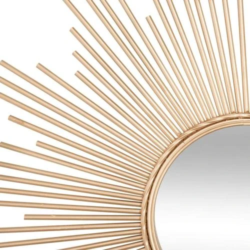 Détail de Miroir déco soleil doré, tube, Atmosphera