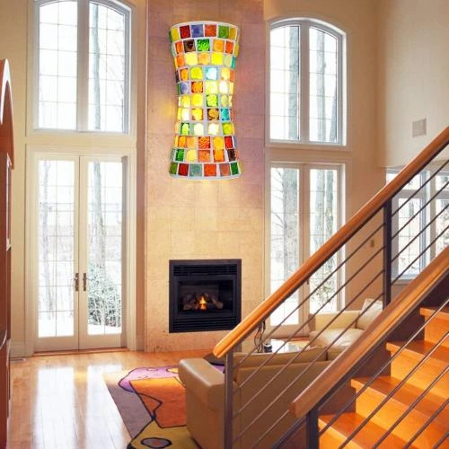 Détail de Artpad Luminaire LED Vitrail Bohème Escalier Salon