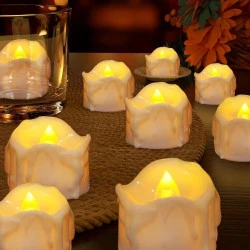 Bougies LED Sans Flamme, 12 Bougies Électriques Brillantes