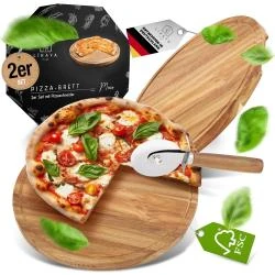 Planche à pizza en bois d'acacia certifié FSC, set 2
