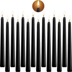 Bougies Coniques Dripless, Chandelles Unscented, Cire Noir