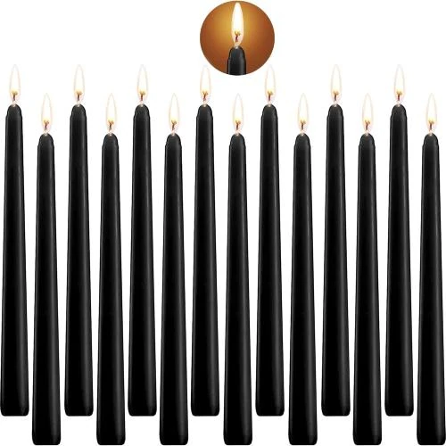Bougies Coniques Dripless, Chandelles Unscented, Cire Noir - Vue principale