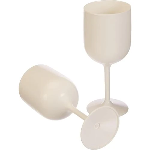 Zoom sur Verres à Pied Plastique Blanc 0,45L 2 pièces Mojito Design