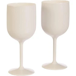Verres à Pied Plastique Blanc 0,45L 2 pièces Mojito Design