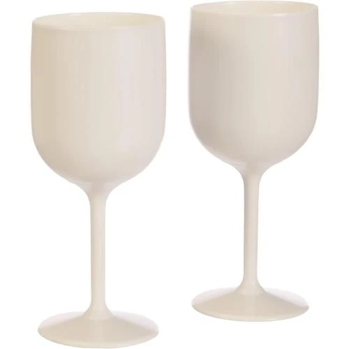 Verres à Pied Plastique Blanc 0,45L 2 pièces Mojito Design - Vue principale