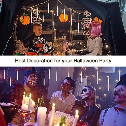 Zoom sur Bougies Flottantes LED, Lumière Chaude, Décoration Halloween