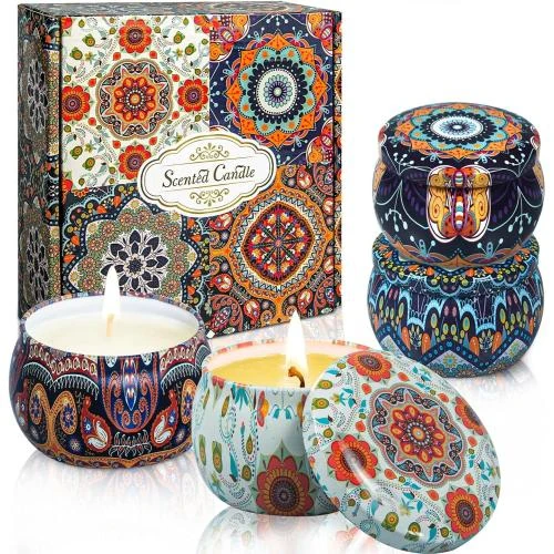 Bougies parfumées soja, lot de 4, détente, stress - Vue principale