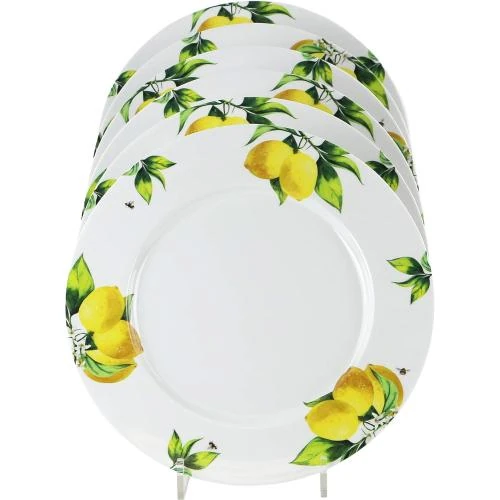 Détail de Assiettes en mélamine, motif citrons frais, Reston Lloyd