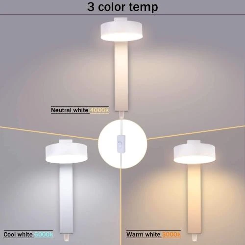 Détail de Applique Murale LED Lightsjoy, 12W, 3 Températures, Rotative