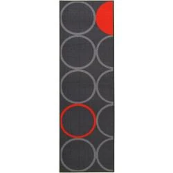 Tapis Cuisine Synthétique, Gris Orange, Design Moderne
